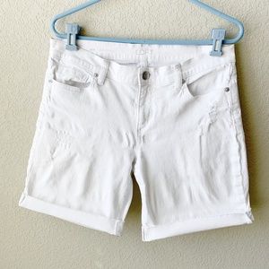 Loft White Modern Cuff Shorts